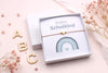 Schulkind Armband mit Herz und Karte mit türkisem Regenbogen