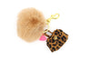 Taschenanhänger gold pink im Leo Look mit mini Handtasche