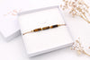 Makramee Armband mit Tigeraugen Tube Perlen in braun gold in edler Geschenkverpackung