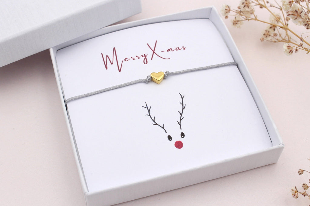 Weihnachtsarmband mit Karte in Schmuckschachtel als hübsche Geschenkidee für die Freundin zu Weihnachten