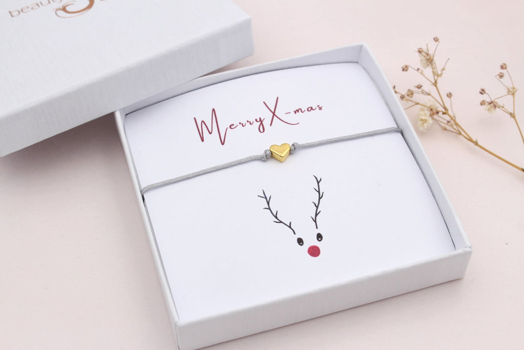 Weihnachtsarmband mit Karte und Schmuckschachtel als Geschenk für Weihnachten