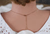 Verschluß Halskette Edelstahl mit 5 Plättchen Farbe rosegold, Statement Kette mit Anhängern