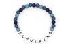 Namensarmband Schulkind meeresblau türkis blau, Initialen Armband, Wunschname, personalisiert