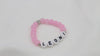 Namensarmband pink mit Herz Farbe silber, Initialen Armband, Wunschname, personalisiert