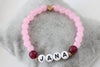personalisiertes Namensarmband pink brombeere mit Herz Farbe rosegold und deinem Wunschnamen