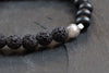 Perlenarmband Herren schwarz grau, Holzperlen und anthrazit schwarze Lavaperlen, Armband, modern, Geschenk Idee