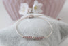 Armband kleine Perle 925 Silber und Glasperlen rosenholz, Makramee, minimalistisch, Freundschaftsband, edel, filigran, Geschenk