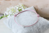 Lederarmband Damen Herz Farbe silber, Leder 1mm rosa perlmutt, Geschenkidee Hochzeit und Trauzeugin fragen