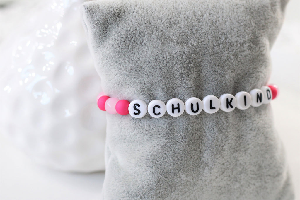 Kinder Armband mit Name personalisiert in rosa pink