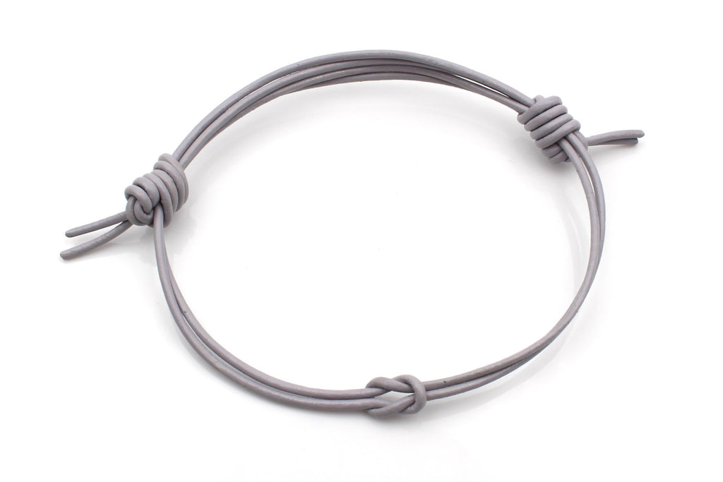 Lederarmband hell grau Damen 1 mm Infinity Knoten, Unendlichkeitszeichen, Leder viele Farben erhältlich, Infinity Armband