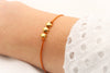 Armband 3 Sterne Farbe gold, Schiebeknoten, Makramee Armband Farbwahl, Sternarmband, Geschenk Damen, filigran, Glückssterne, Freundschaft