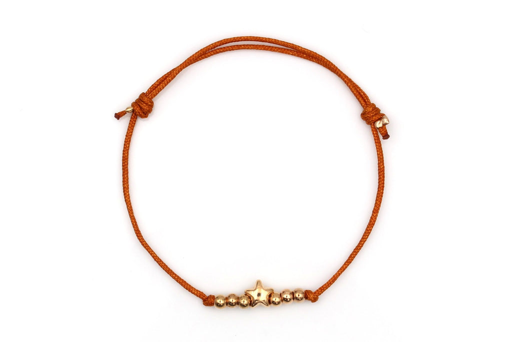 Sternarmband mit Perlen und Schiebeschließe in rosegold