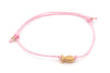 Schiebeknoten Armband mit Fisch in rosegoldfarben und Band in hell rosa